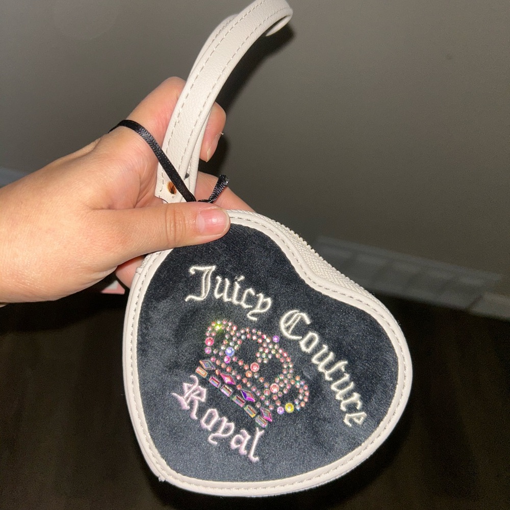Juicy Couture Black and Cream Heart Pouch